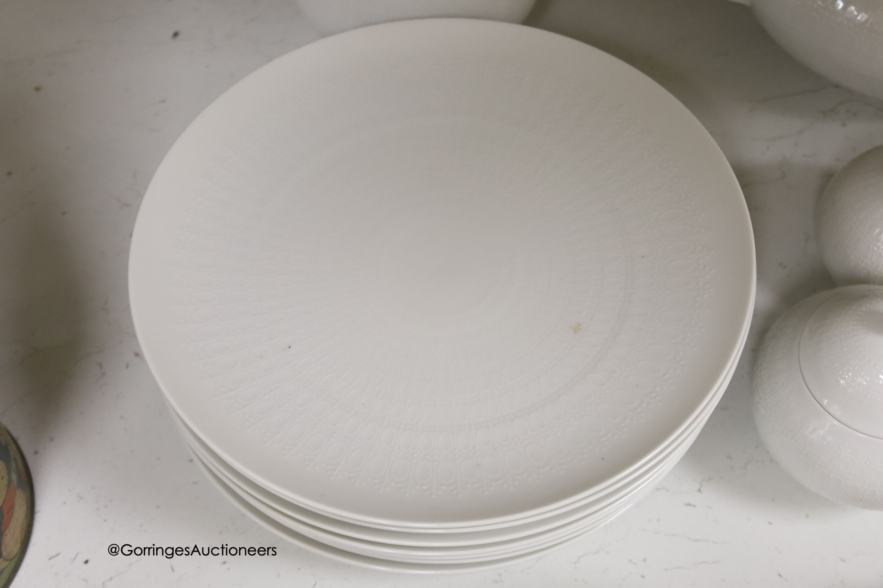 A Rosenthal studio-line relief moulded porcelain dinner and coffee service (52)